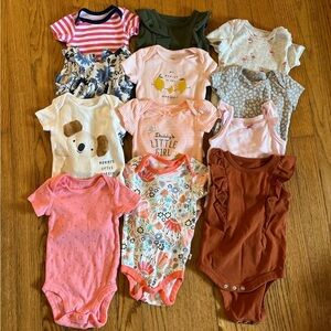 Lot of 0-3 month baby girl onesies